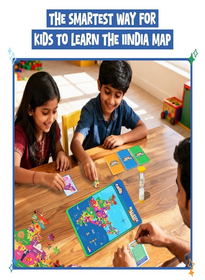 Funtad Roll N Seek India Map - Educational Board Game & Puzzle | Learn Indian Sate, Capital and Interesting Facts| State Shaped Puzzle (72 pcs)| Return & Birthday Gift for Boys & Girls Age 6-12 yrs - Image 5